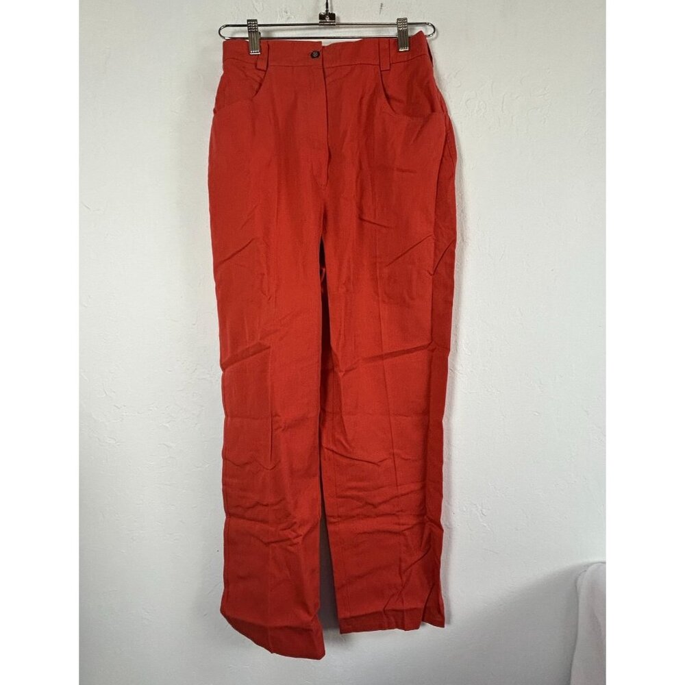 Tail Womens Red High-Waisted Straight Leg Casual Pants Size 8 USA Made Pockets